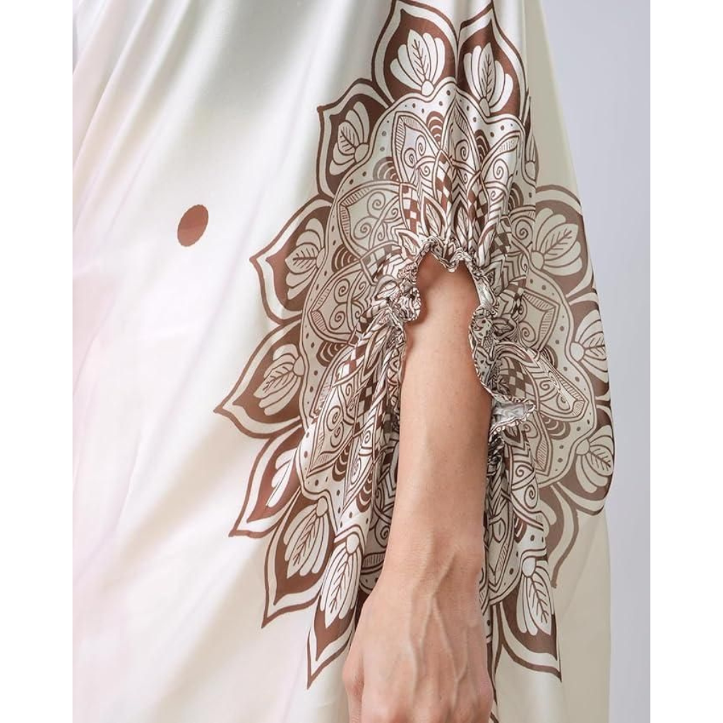 Silk Printed Kaftan Saree With Unstitched Blouse