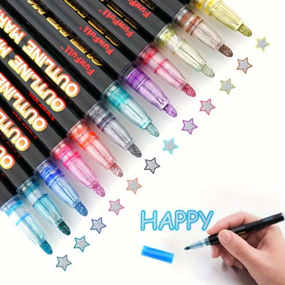 Outline Markers ⭐ 12 Color Set 💫