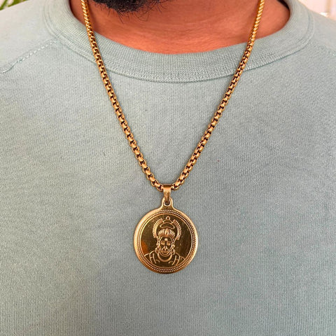 24K GOLD PLATED HANUMAN JI PENDANT WITH CHAIN